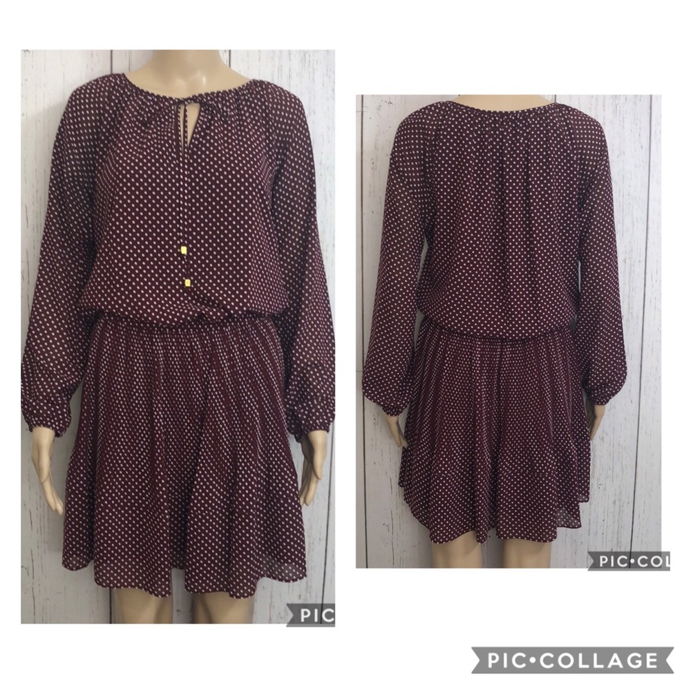 Michael Michael Kors Long Sleeves Polka Dot Dress